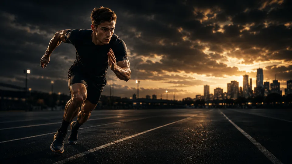 Athlete sprinting