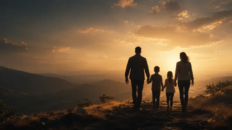 Family walking together