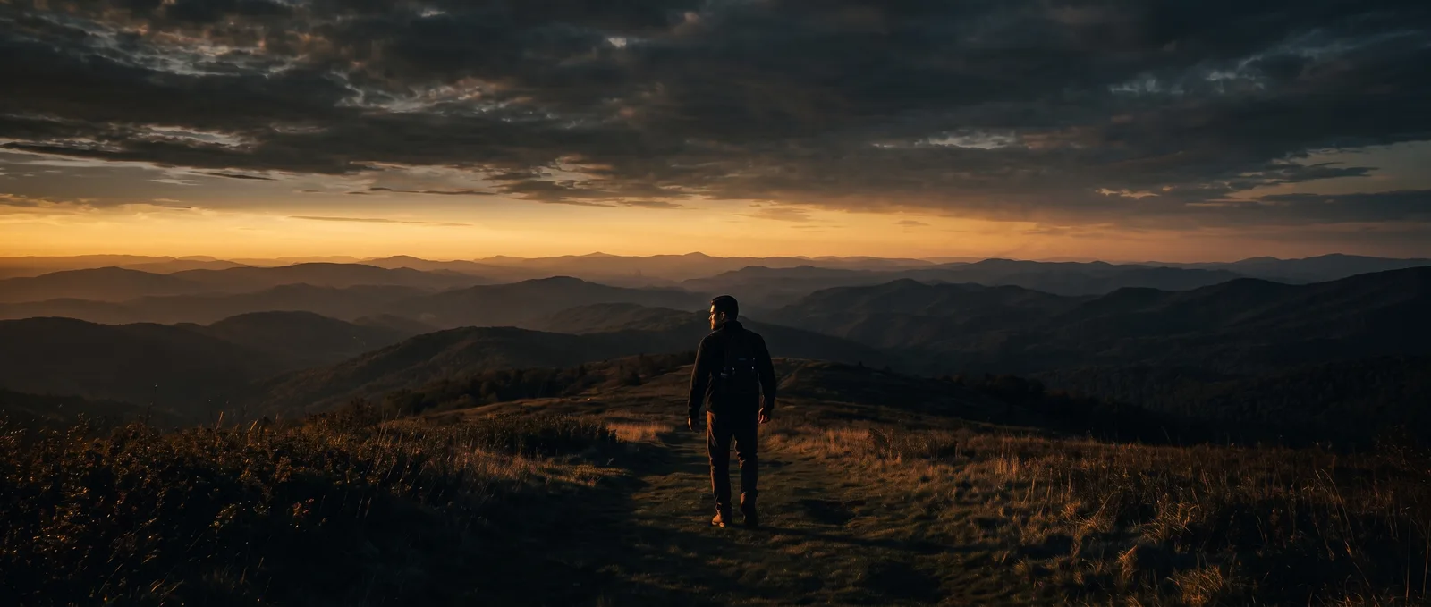 Romulo walking alone at sunrise